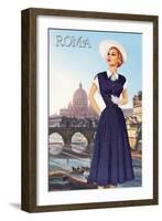 Roma Vatican View Fashion II-null-Framed Art Print