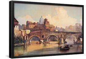 Roma - Vintage Style Italian Poster-null-Framed Poster