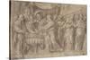Romains déposant des bijoux selon le voeu de Camille après la prise de Véies-Taddeo Zuccaro-Stretched Canvas