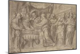 Romains déposant des bijoux selon le voeu de Camille après la prise de Véies-Taddeo Zuccaro-Mounted Giclee Print