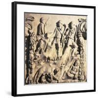 Roman Altar Depicting Myth of Origins of Rome from Excavations of Ostia, Lazio Region, Italy-null-Framed Giclee Print