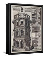 Roman Amphi-Theatre from 'De Architectura'. Reprinted and Translated by Como-null-Framed Stretched Canvas