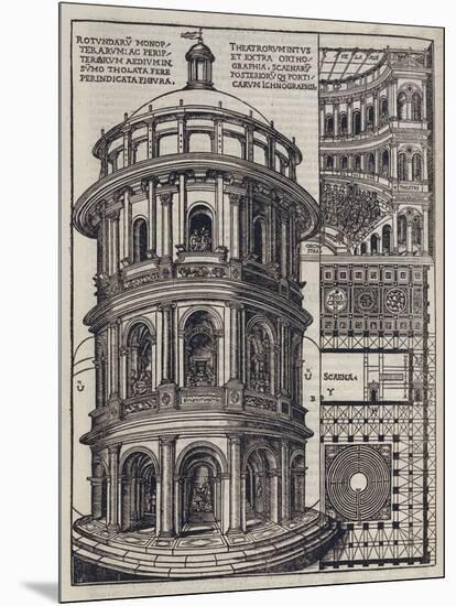 Roman Amphi-Theatre from 'De Architectura'. Reprinted and Translated by Como-null-Mounted Giclee Print