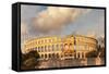 Roman Amphitheatre at Sunset, Pula, Istria, Croatia, Europe-Markus Lange-Framed Stretched Canvas