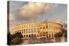 Roman Amphitheatre at Sunset, Pula, Istria, Croatia, Europe-Markus Lange-Stretched Canvas