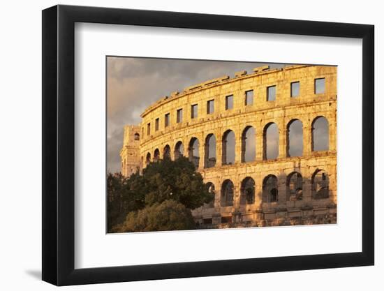 Roman Amphitheatre at Sunset, Pula, Istria, Croatia, Europe-Markus Lange-Framed Photographic Print