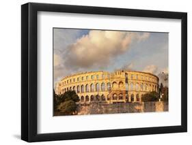 Roman Amphitheatre at Sunset, Pula, Istria, Croatia, Europe-Markus Lange-Framed Photographic Print