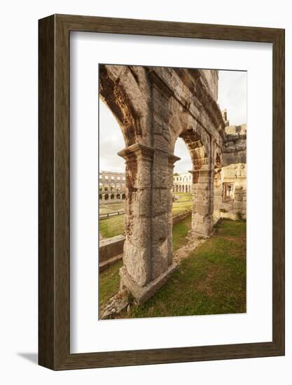 Roman Amphitheatre at Sunset, Pula, Istria, Croatia, Europe-Markus Lange-Framed Photographic Print