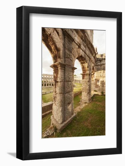 Roman Amphitheatre at Sunset, Pula, Istria, Croatia, Europe-Markus Lange-Framed Photographic Print