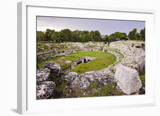 Roman Amphitheatre at Syracuse (Siracusa), UNESCO World Heritage Site, Sicily, Italy, Europe-Matthew Williams-Ellis-Framed Photographic Print