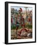 Roman Antiquite: Representation of Consul Titus Manlius Imperiosus Torquatus Defeating a Gallic in-Tancredi Scarpelli-Framed Giclee Print