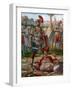 Roman Antiquite: Representation of Consul Titus Manlius Imperiosus Torquatus Defeating a Gallic in-Tancredi Scarpelli-Framed Giclee Print