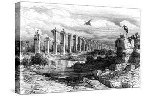 Roman Aqueduct, Merida, Spain, 19th Century-Gustave Doré-Stretched Canvas