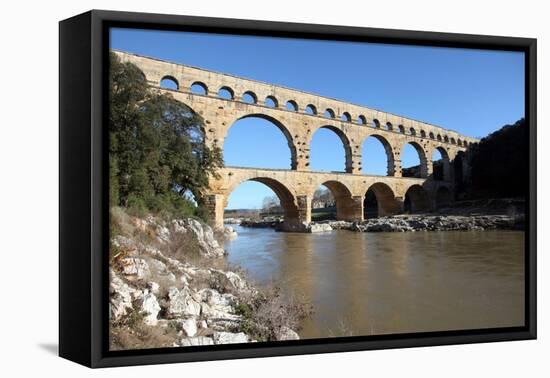 Roman Aqueduct of Pont Du Gard-David Lomax-Framed Stretched Canvas