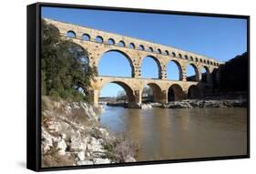 Roman Aqueduct of Pont Du Gard-David Lomax-Framed Stretched Canvas