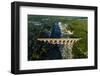 Roman Aqueduct, Pont Du Gard, Languedoc-Roussillon France, Aerial View-ER_09-Framed Photographic Print