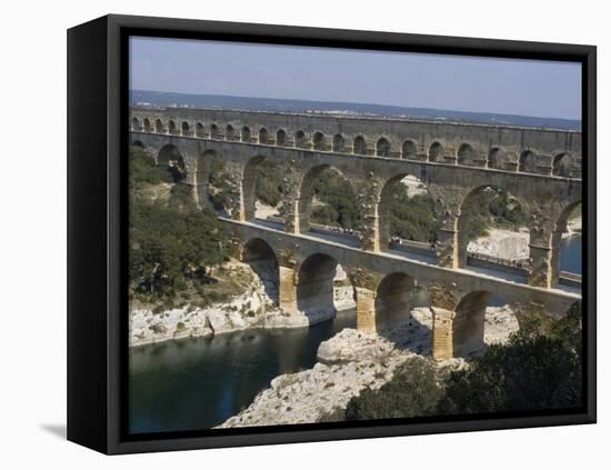 Roman Aqueduct, Pont Du Gard, UNESCO World Heritage Site, Languedoc, France, Europe-Ethel Davies-Framed Stretched Canvas