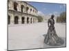 Roman Arena with Bullfighter Statue, Nimes, Languedoc, France, Europe-Ethel Davies-Mounted Photographic Print