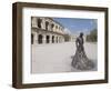 Roman Arena with Bullfighter Statue, Nimes, Languedoc, France, Europe-Ethel Davies-Framed Photographic Print