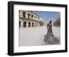 Roman Arena with Bullfighter Statue, Nimes, Languedoc, France, Europe-Ethel Davies-Framed Photographic Print