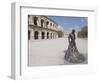 Roman Arena with Bullfighter Statue, Nimes, Languedoc, France, Europe-Ethel Davies-Framed Photographic Print