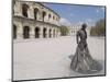 Roman Arena with Bullfighter Statue, Nimes, Languedoc, France, Europe-Ethel Davies-Mounted Photographic Print