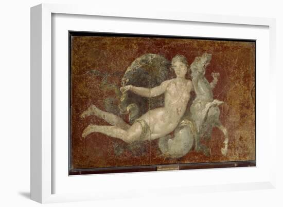 Roman Art : a Woman Riding a Sea Horse-null-Framed Photographic Print