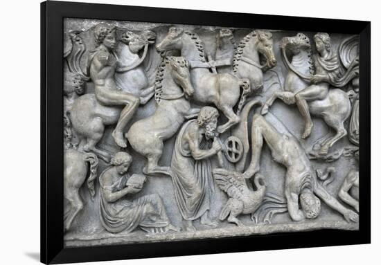 Roman Art. Sarcphagus Chest with the Phaeton Myth. Fall of Phaeton. Ny Carlsberg Glyptotek-null-Framed Premium Giclee Print