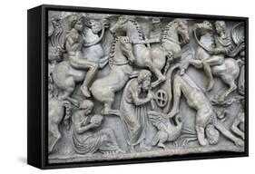 Roman Art. Sarcphagus Chest with the Phaeton Myth. Fall of Phaeton. Ny Carlsberg Glyptotek-null-Framed Stretched Canvas