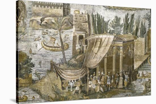 Roman Art : the Nile Mosaic of Praeneste - Detail-null-Stretched Canvas