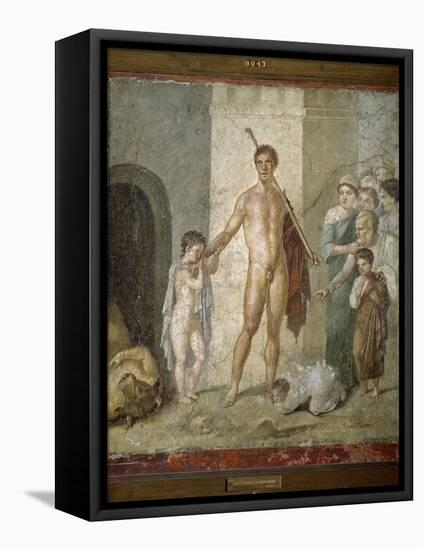Roman Art : Theseus Freeing the Seven Young People of the Labyri-null-Framed Stretched Canvas
