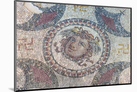 Roman artifact, mosaic tile floor, Arles, Provence, France-Jim Engelbrecht-Mounted Photographic Print