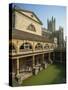 Roman Baths with the Abbey Behind, Bath, UNESCO World Heritage Site, Avon, England, UK-Harding Robert-Stretched Canvas