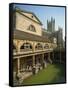 Roman Baths with the Abbey Behind, Bath, UNESCO World Heritage Site, Avon, England, UK-Harding Robert-Framed Stretched Canvas