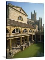 Roman Baths with the Abbey Behind, Bath, UNESCO World Heritage Site, Avon, England, UK-Harding Robert-Stretched Canvas