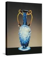 Roman Blue Blown Glass Small Flask in Shape of Bunch of Grapes, from Cologne, Germany, 3rd Century-null-Stretched Canvas