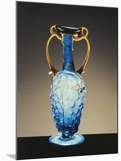 Roman Blue Blown Glass Small Flask in Shape of Bunch of Grapes, from Cologne, Germany, 3rd Century-null-Mounted Giclee Print