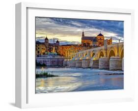 Roman Bridge Over Guadalquivir River and Mezquita, Cordoba, Cordoba Province, Andalucia, Spain-Alan Copson-Framed Photographic Print