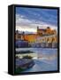 Roman Bridge Over Guadalquivir River and Mezquita, Cordoba, Cordoba Province, Andalucia, Spain-Alan Copson-Framed Stretched Canvas