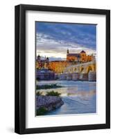 Roman Bridge Over Guadalquivir River and Mezquita, Cordoba, Cordoba Province, Andalucia, Spain-Alan Copson-Framed Premium Photographic Print