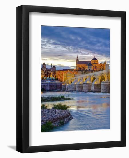 Roman Bridge Over Guadalquivir River and Mezquita, Cordoba, Cordoba Province, Andalucia, Spain-Alan Copson-Framed Premium Photographic Print