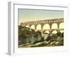 Roman Bridge over the Gard, Constructed by Agrippa, Nîmes, France, C.1890-C.1900-null-Framed Giclee Print