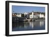 Roman Bridge over the River Nabao with Casa Viera Guimaraes, Tomar, Santarem District, Portugal-Richard Maschmeyer-Framed Photographic Print