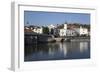 Roman Bridge over the River Nabao with Casa Viera Guimaraes, Tomar, Santarem District, Portugal-Richard Maschmeyer-Framed Photographic Print