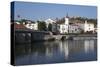 Roman Bridge over the River Nabao with Casa Viera Guimaraes, Tomar, Santarem District, Portugal-Richard Maschmeyer-Stretched Canvas