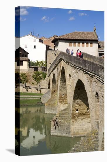 Roman Bridge Spanning the Arga River, Puente La Reina, Navarra, Spain-David R. Frazier-Stretched Canvas