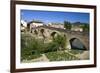 Roman Bridge Spanning the Arga River, Puente La Reina, Navarra, Spain-David R. Frazier-Framed Photographic Print