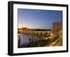 Roman Bridge with Calahorra Tower at Night, Cordoba, Andalusia, Spain-phbcz-Framed Photographic Print