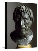 Roman Bronze Sculpture Bust of Seneca-null-Stretched Canvas