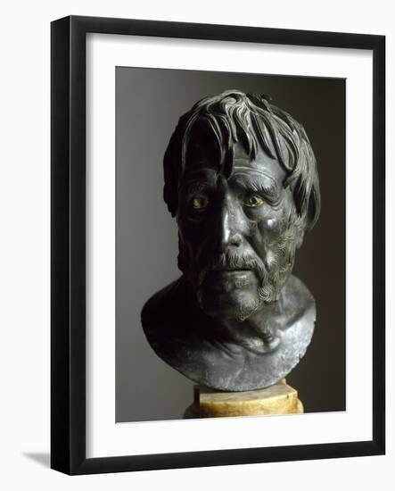Roman Bronze Sculpture Bust of Seneca-null-Framed Photographic Print